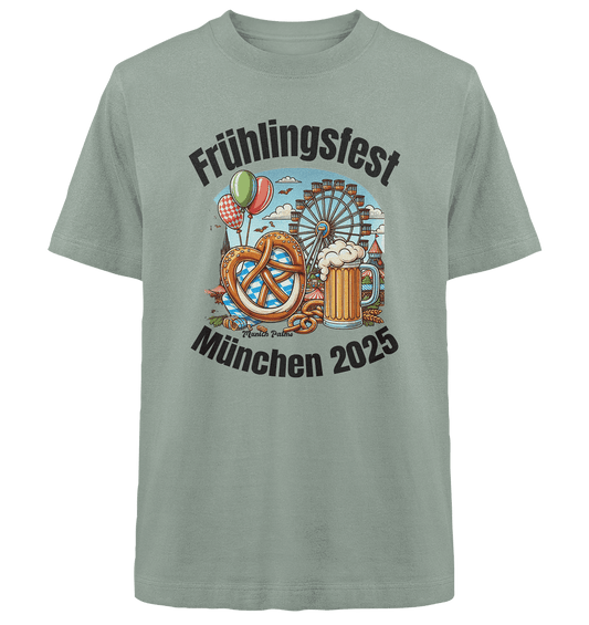 Frühlingsfest München 2025: Munich Palms Design - Heavy Oversized Organic Shirt - Online Kaufhaus München