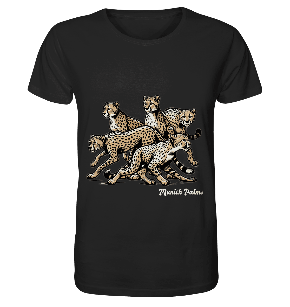 Geparden Rudel Design by Munich Palms - Organic Basic Shirt - Online Kaufhaus München