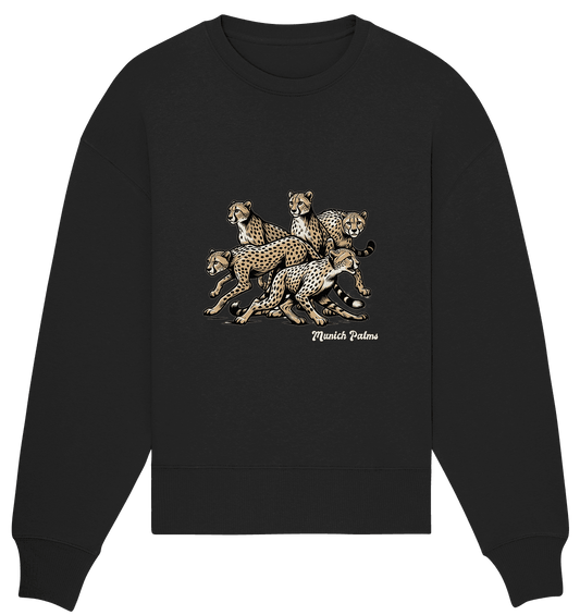 Geparden Rudel Design by Munich Palms - Organic Oversize Sweatshirt - Online Kaufhaus München