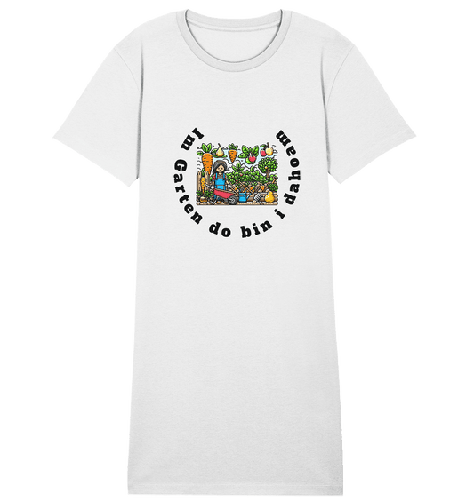 Im Garten da bin i dahoam -bayrisch -Design Munich Palms - Ladies Organic Shirt Dress - Online Kaufhaus München