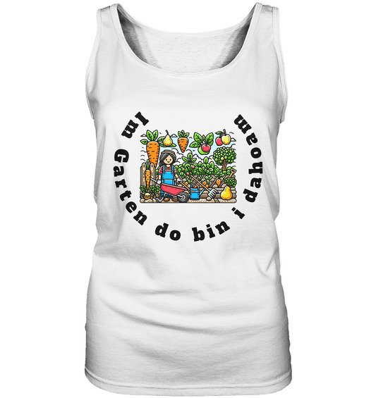 Im Garten da bin i dahoam -bayrisch -Design Munich Palms - Ladies Tank-Top - Online Kaufhaus München