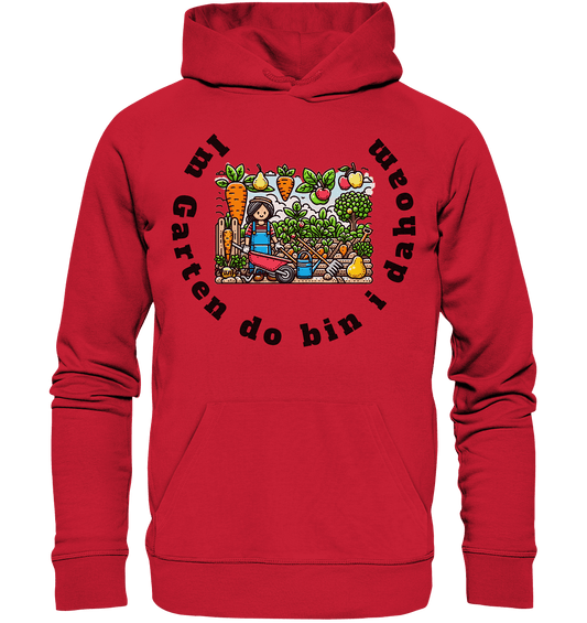 Im Garten da bin i dahoam -bayrisch -Design Munich Palms - Organic Basic Hoodie - Online Kaufhaus München