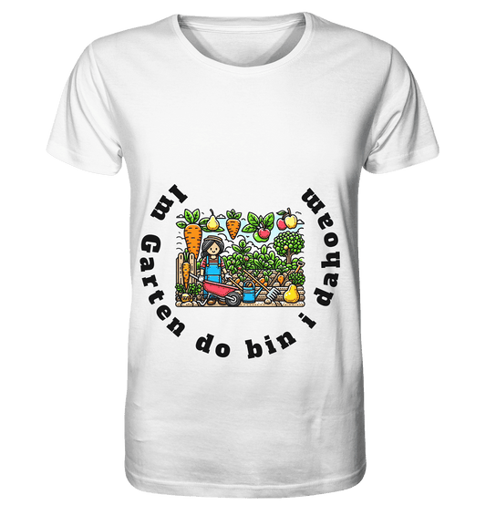 Im Garten da bin i dahoam -bayrisch -Design Munich Palms - Organic Basic Shirt - Online Kaufhaus München