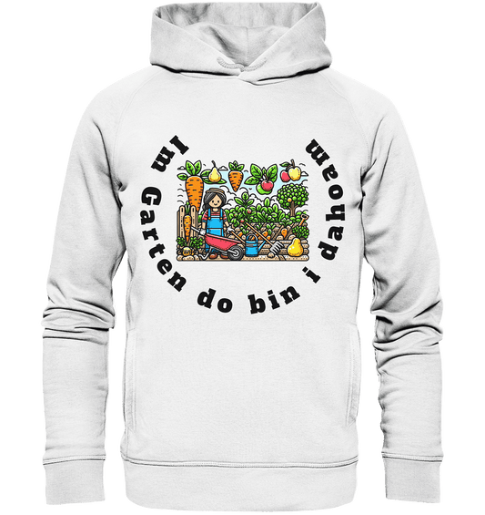 Im Garten da bin i dahoam -bayrisch -Design Munich Palms - Organic Fashion Hoodie - Online Kaufhaus München