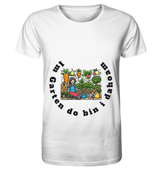 Im Garten da bin i dahoam -bayrisch -Design Munich Palms - Organic Shirt - Online Kaufhaus München