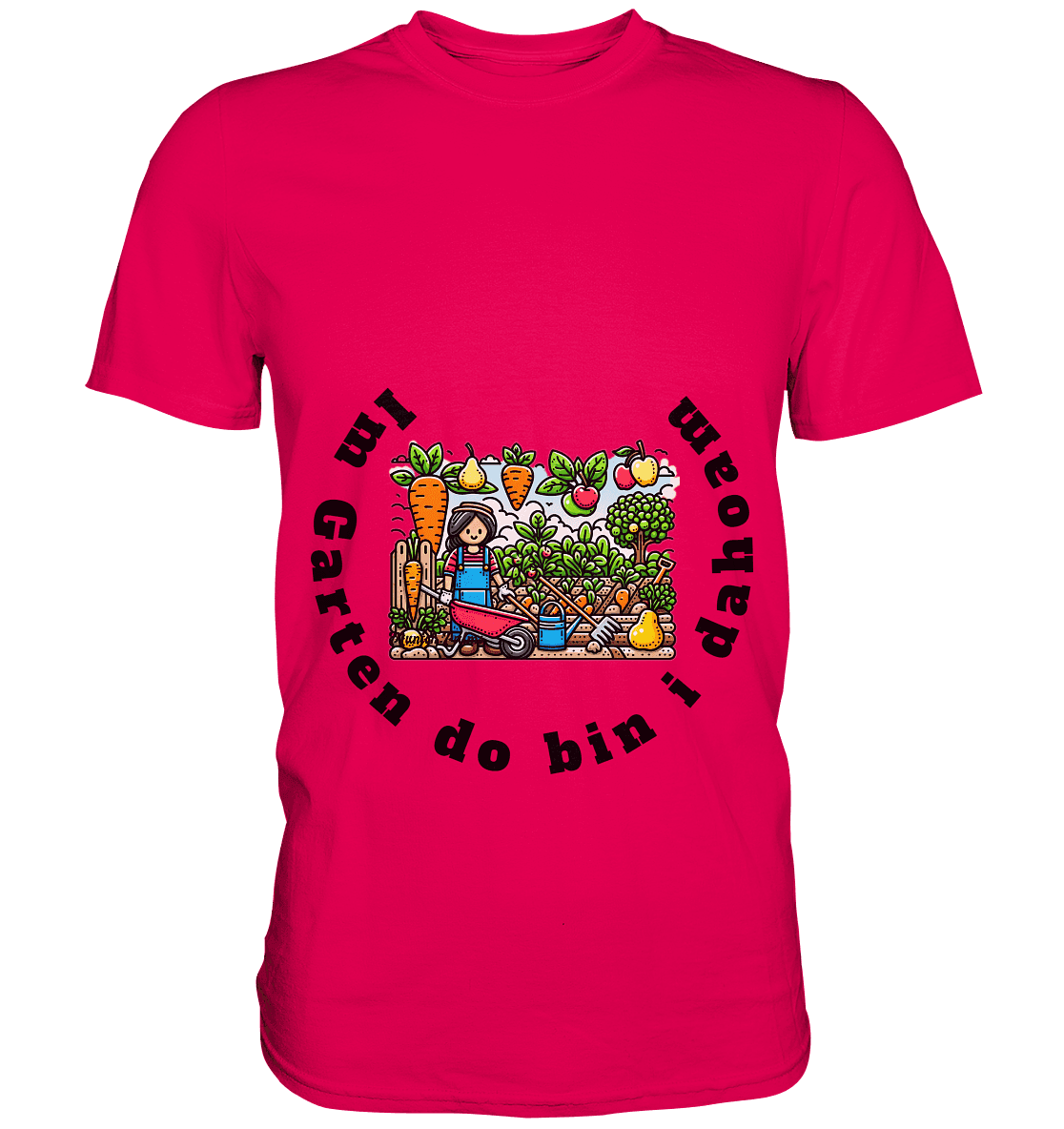 Im Garten da bin i dahoam -bayrisch -Design Munich Palms - Premium Shirt - Online Kaufhaus München