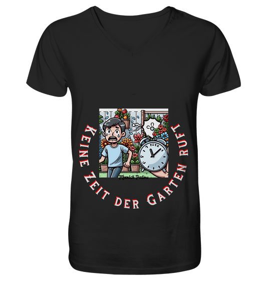 Keine Zeit der Garten ruft -Junge-Design by Munich Palms - Mens Organic V-Neck Shirt - Online Kaufhaus München