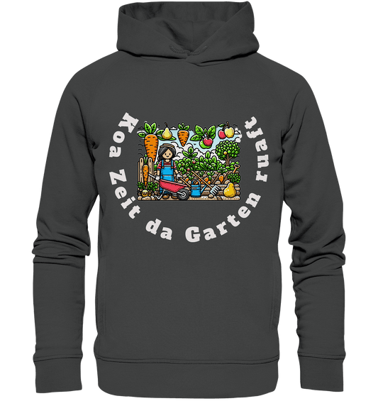 Koa Zeit da Garten ruaft -bayrisch - Design Munich Palms - Organic Fashion Hoodie - Online Kaufhaus München