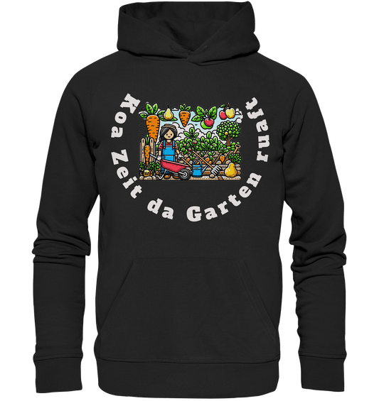 Koa Zeit da Garten ruaft -bayrisch - Design Munich Palms - Organic Hoodie - Online Kaufhaus München