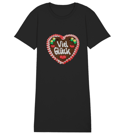 Lebkuchenherz Viel Glück - Ladies Organic Shirt Dress - Online Kaufhaus München