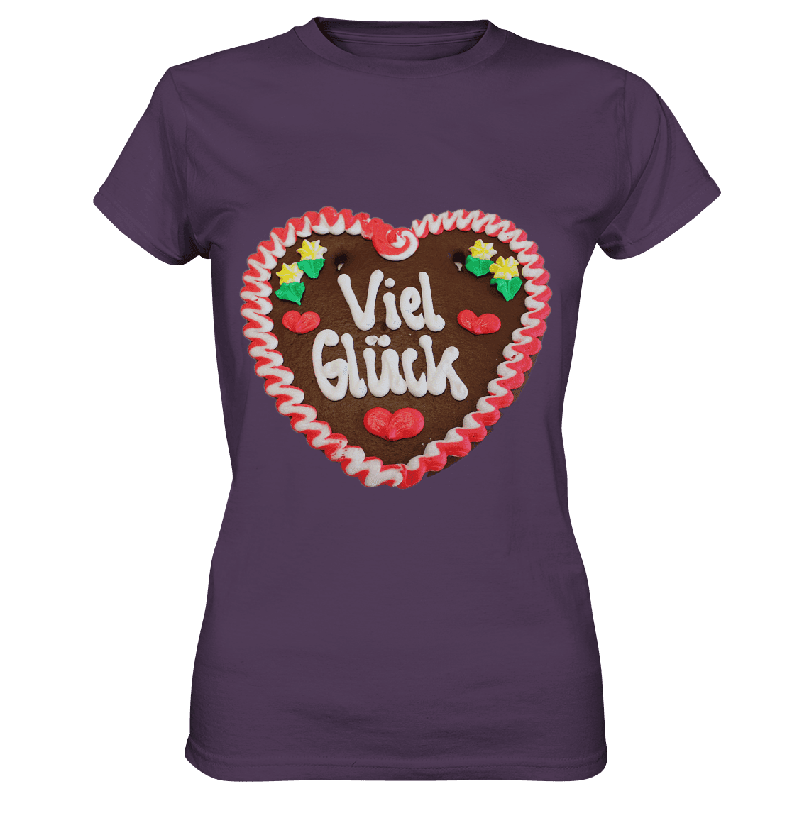Lebkuchenherz Viel Glück - Ladies Premium Shirt - Online Kaufhaus München