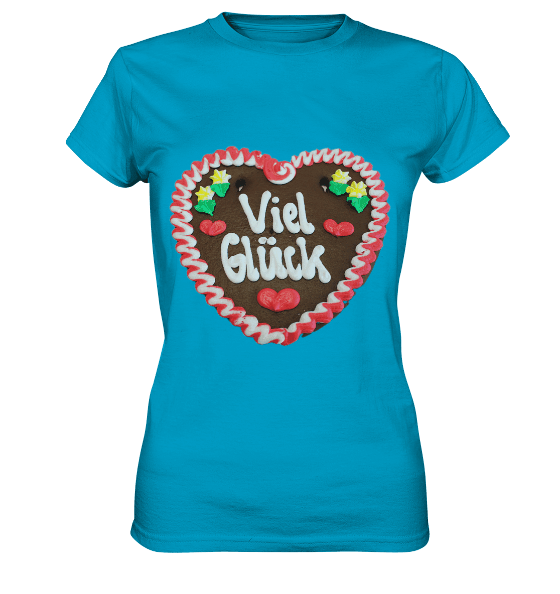 Lebkuchenherz Viel Glück - Ladies Premium Shirt - Online Kaufhaus München