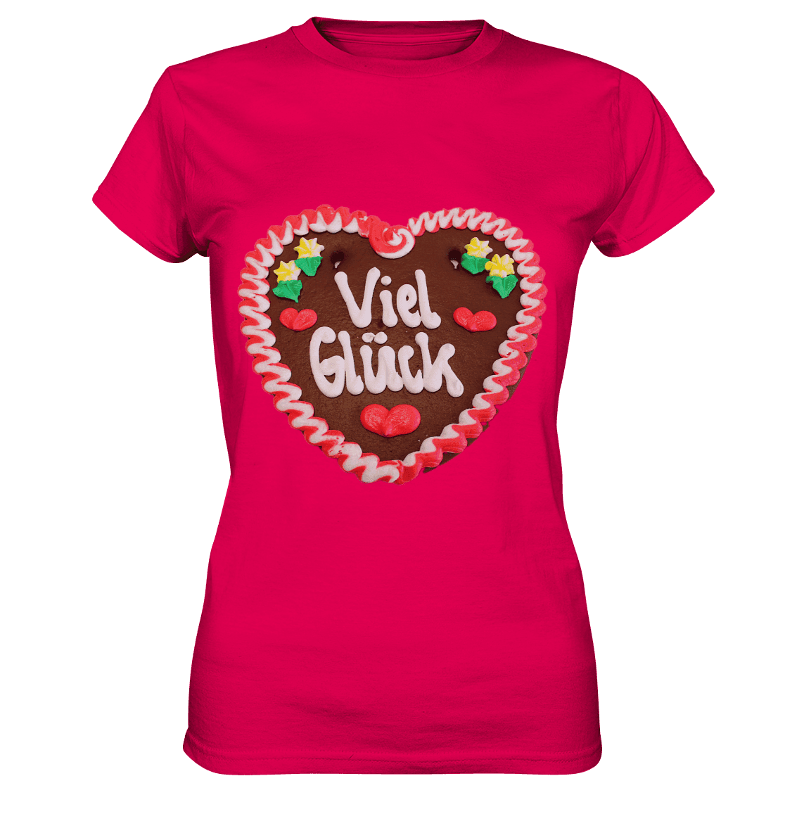 Lebkuchenherz Viel Glück - Ladies Premium Shirt - Online Kaufhaus München