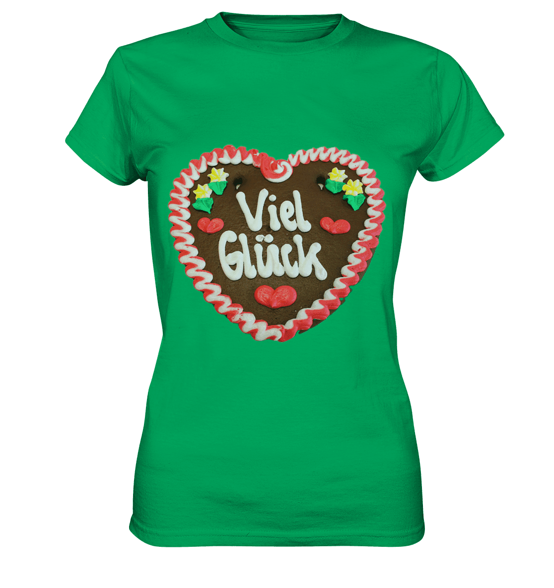 Lebkuchenherz Viel Glück - Ladies Premium Shirt - Online Kaufhaus München