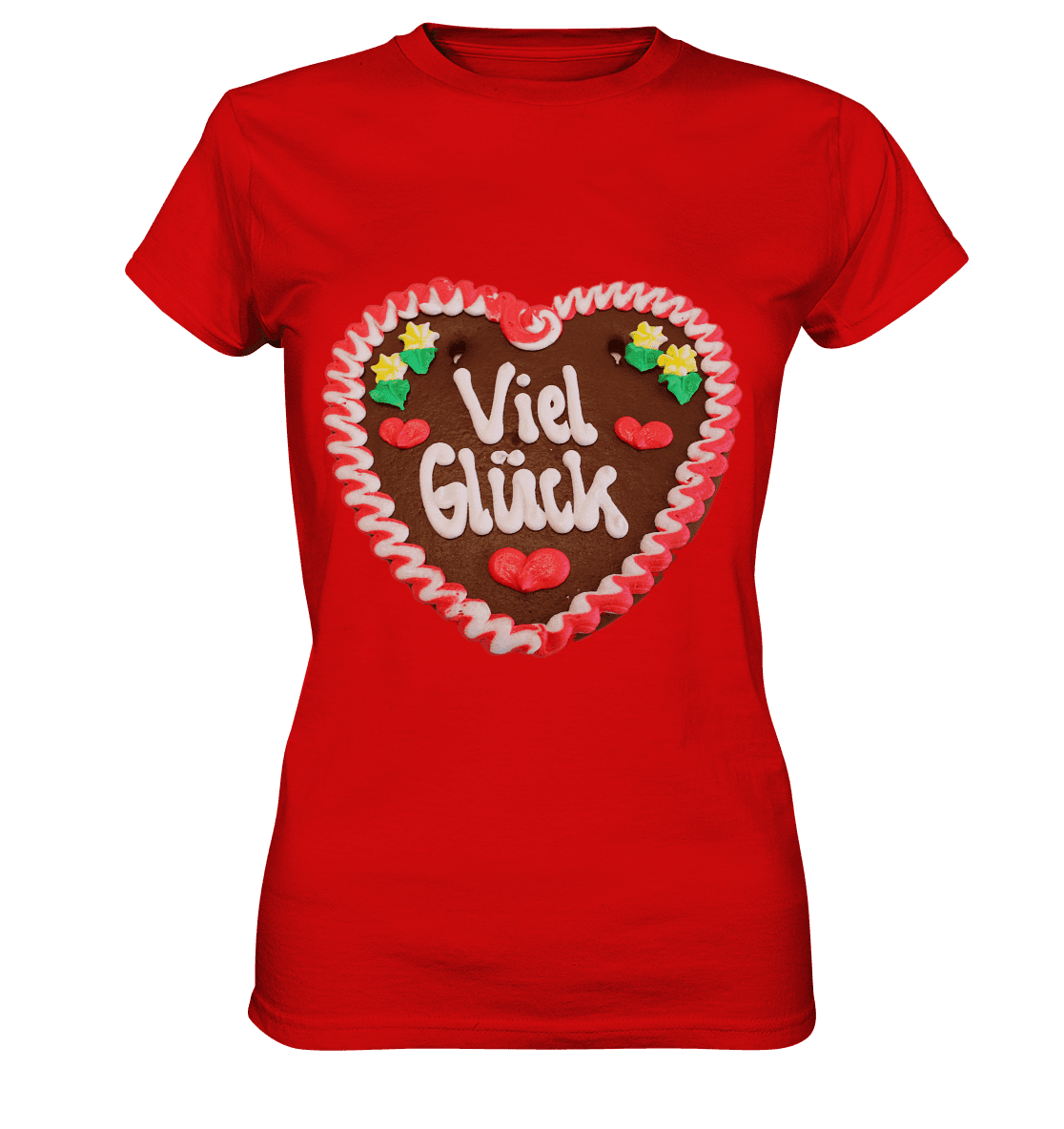 Lebkuchenherz Viel Glück - Ladies Premium Shirt - Online Kaufhaus München