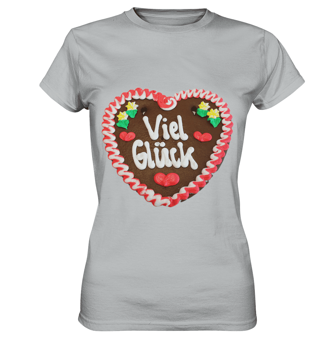 Lebkuchenherz Viel Glück - Ladies Premium Shirt - Online Kaufhaus München