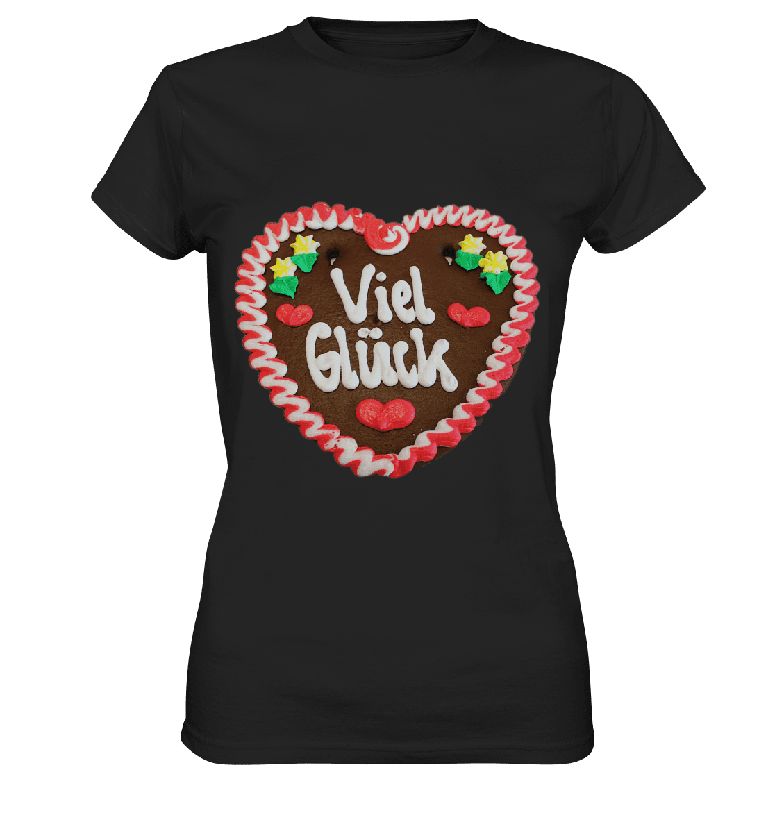 Lebkuchenherz Viel Glück - Ladies Premium Shirt - Online Kaufhaus München