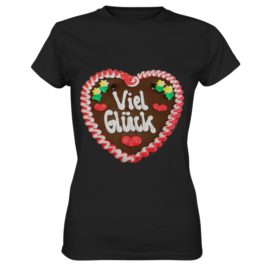 Lebkuchenherz Viel Glück - Ladies Premium Shirt - Online Kaufhaus München