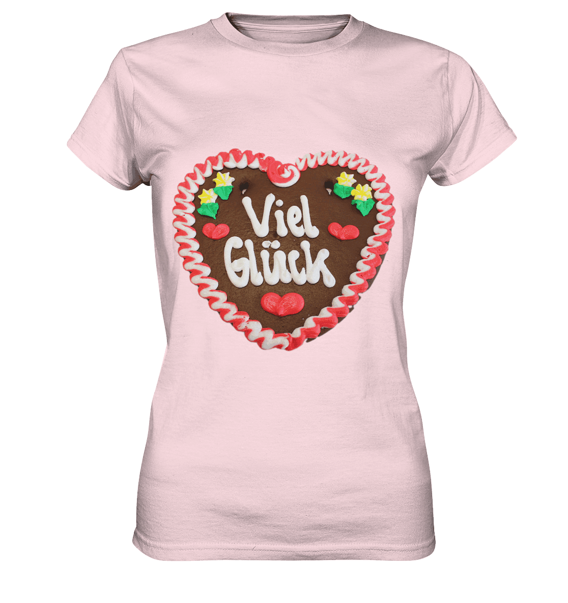 Lebkuchenherz Viel Glück - Ladies Premium Shirt - Online Kaufhaus München