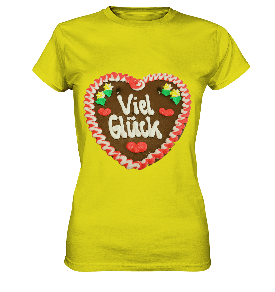 Lebkuchenherz Viel Glück - Ladies Premium Shirt - Online Kaufhaus München