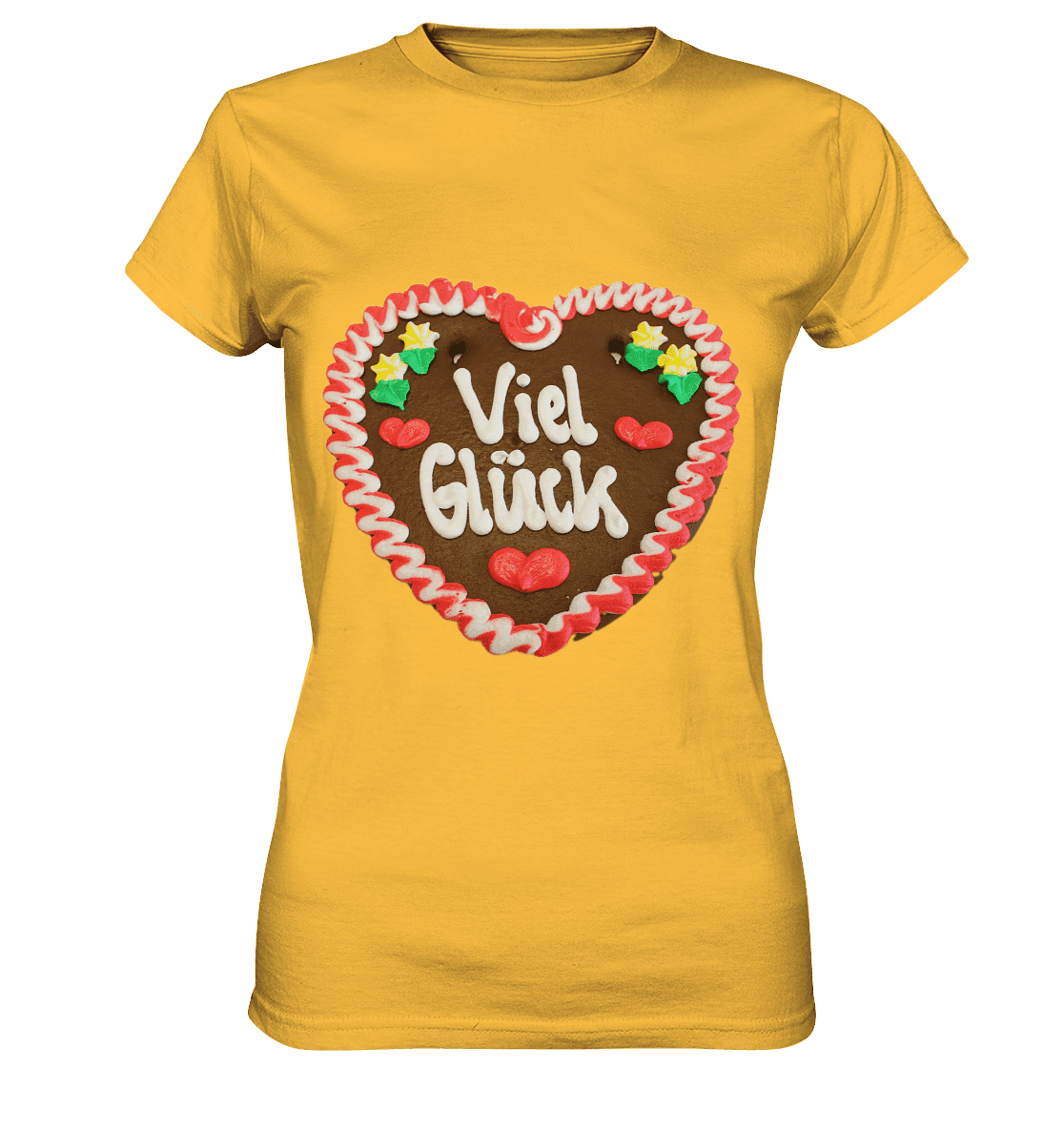 Lebkuchenherz Viel Glück - Ladies Premium Shirt - Online Kaufhaus München
