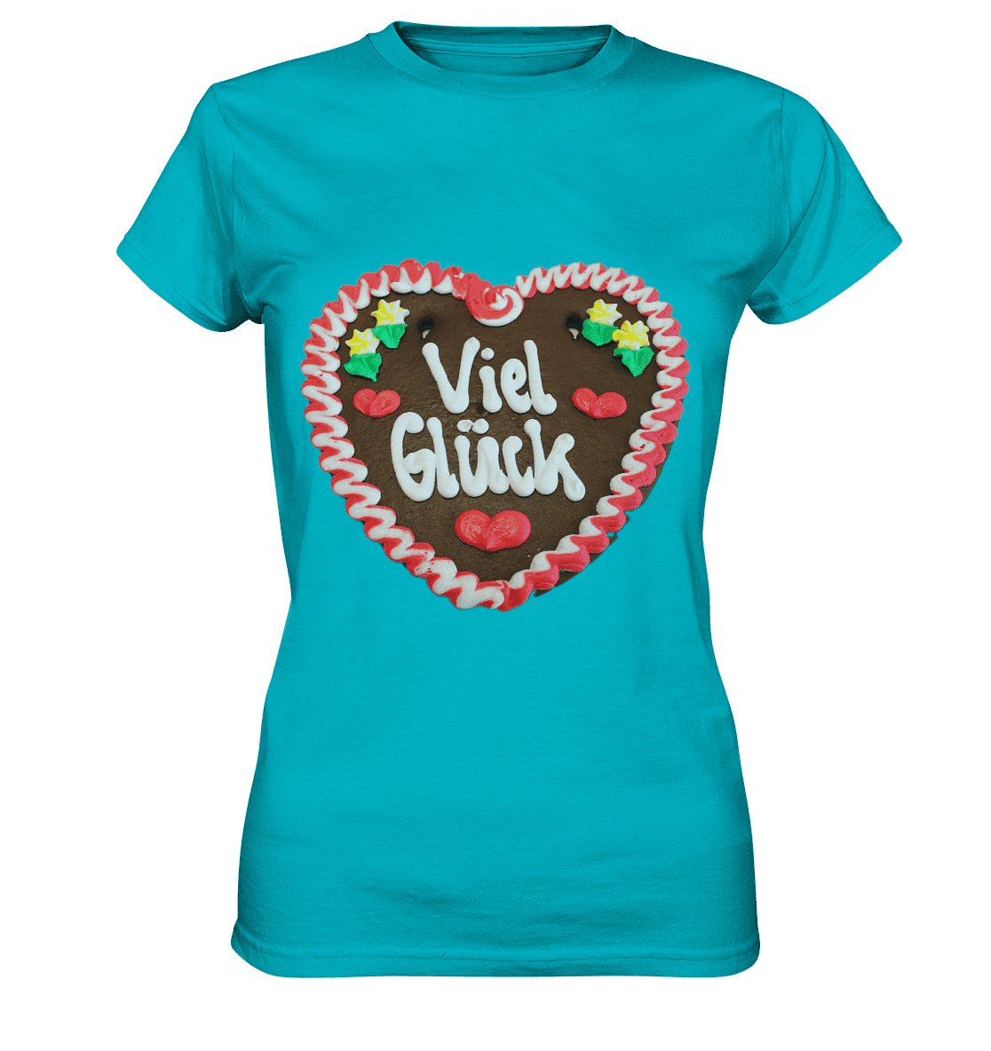 Lebkuchenherz Viel Glück - Ladies Premium Shirt - Online Kaufhaus München