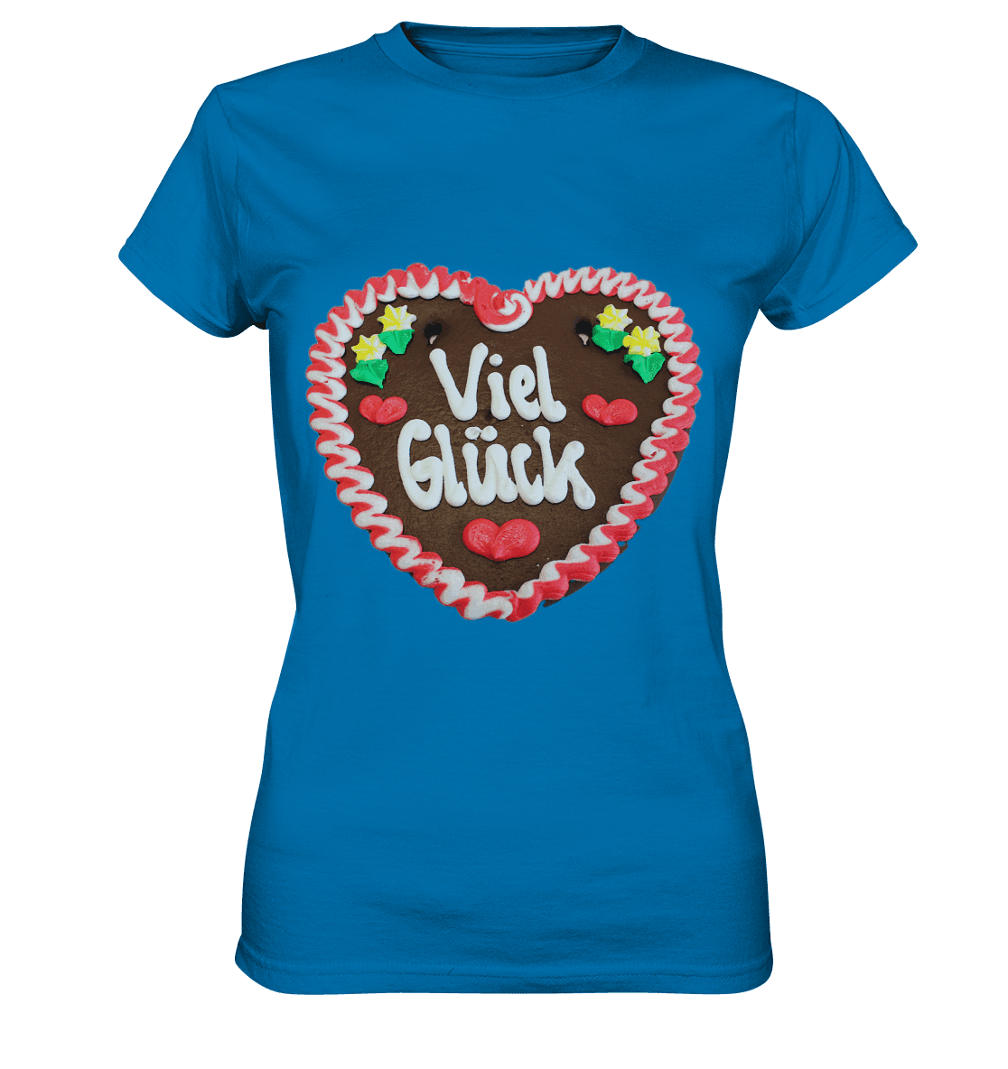 Lebkuchenherz Viel Glück - Ladies Premium Shirt - Online Kaufhaus München
