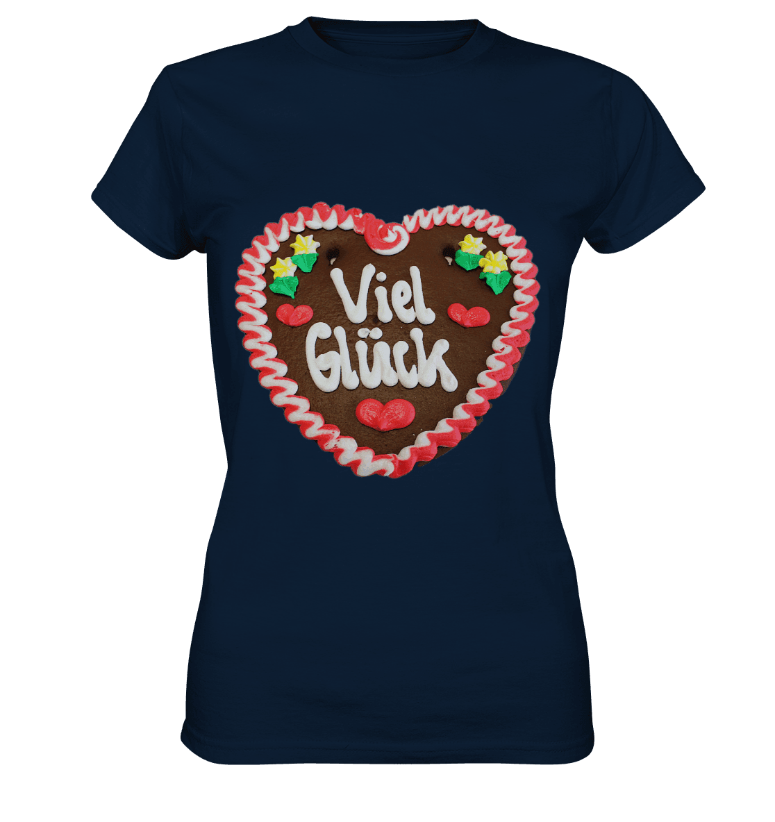 Lebkuchenherz Viel Glück - Ladies Premium Shirt - Online Kaufhaus München
