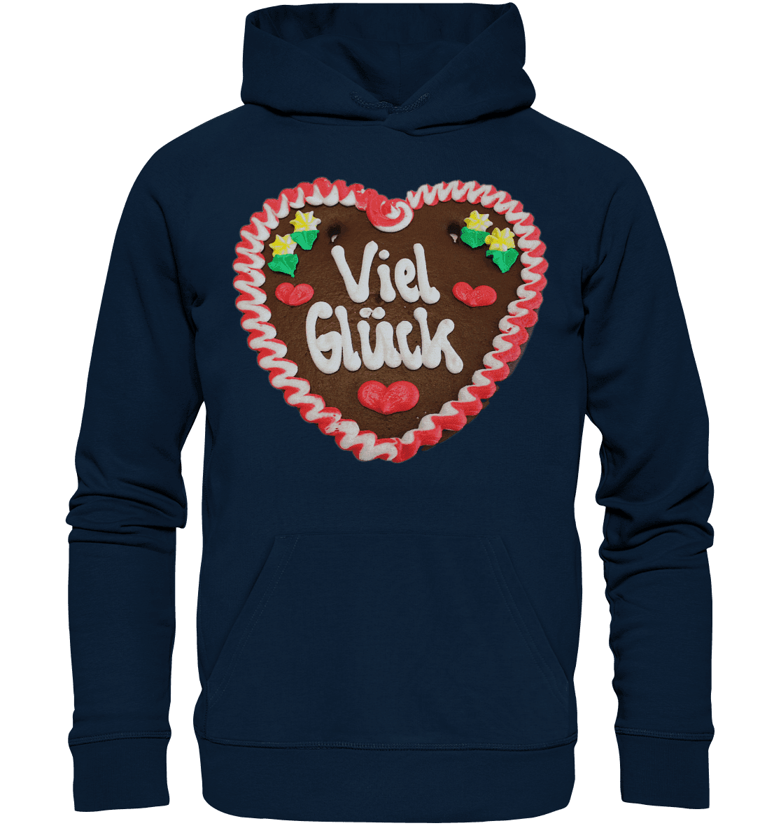 Lebkuchenherz Viel Glück - Organic Basic Hoodie - Online Kaufhaus München