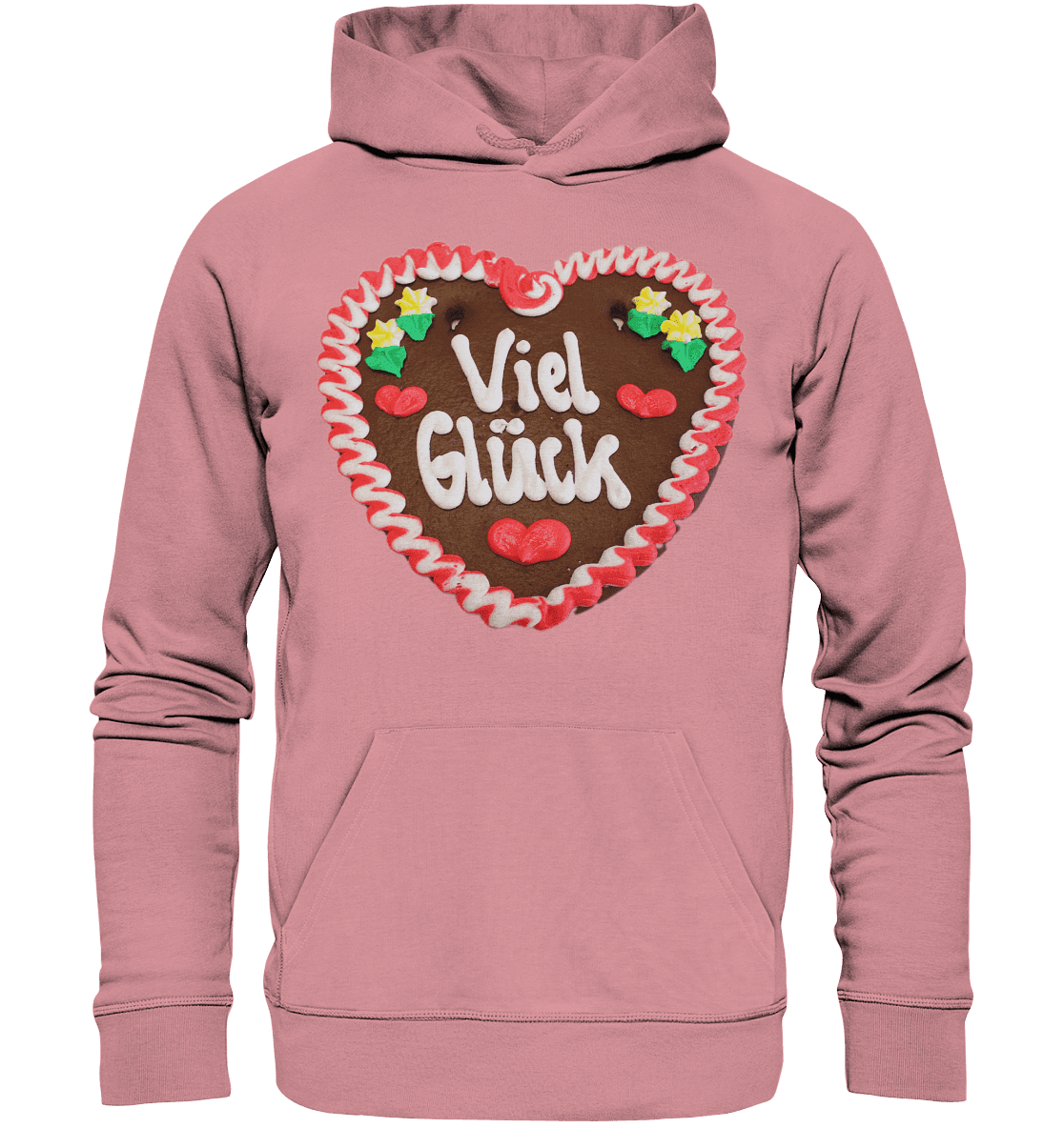 Lebkuchenherz Viel Glück - Organic Basic Hoodie - Online Kaufhaus München