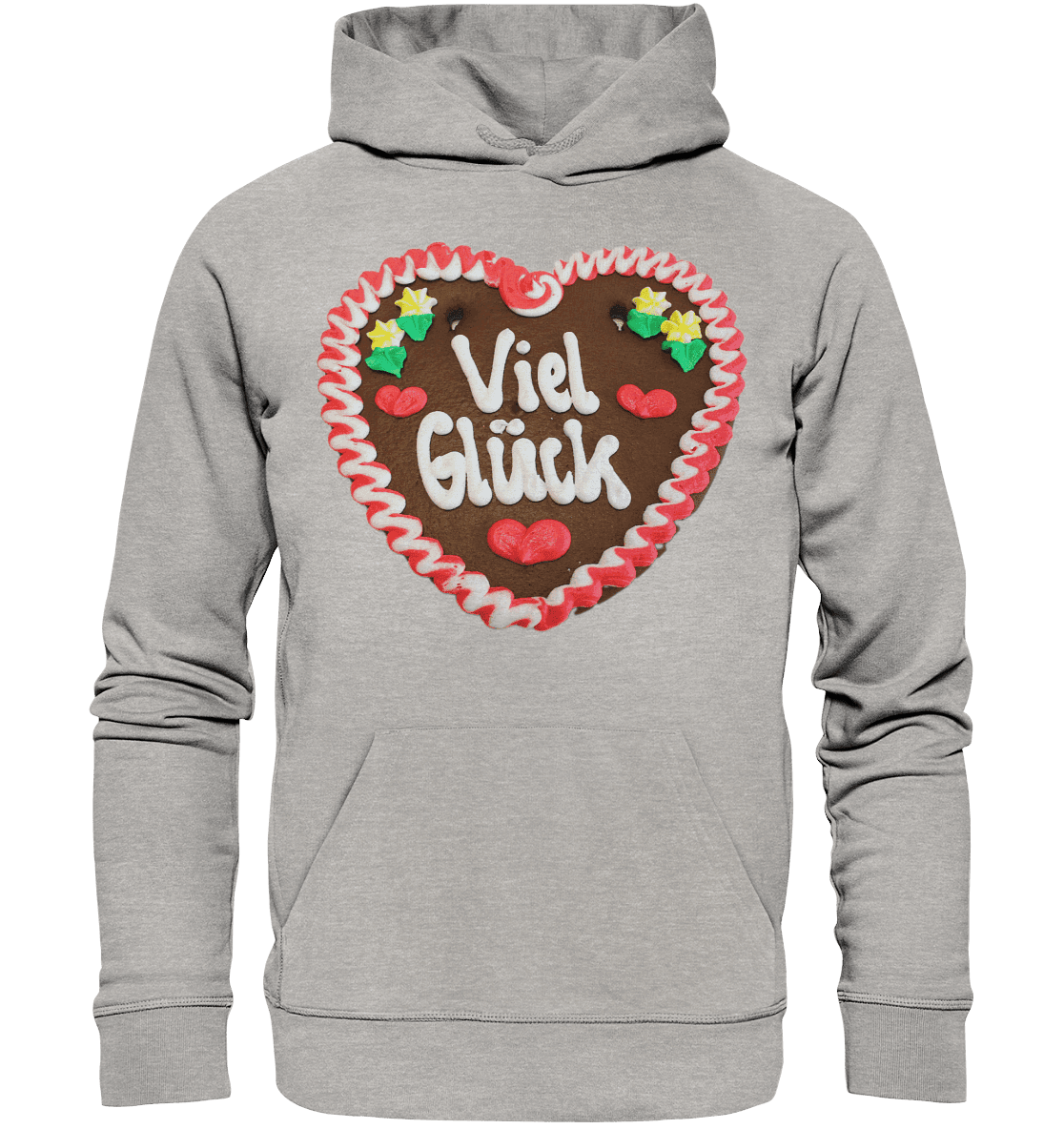 Lebkuchenherz Viel Glück - Organic Basic Hoodie - Online Kaufhaus München