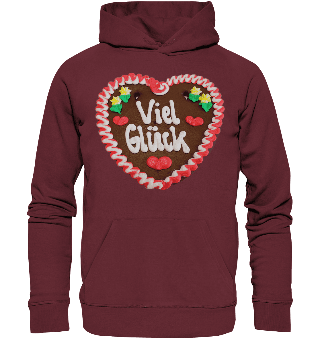 Lebkuchenherz Viel Glück - Organic Basic Hoodie - Online Kaufhaus München