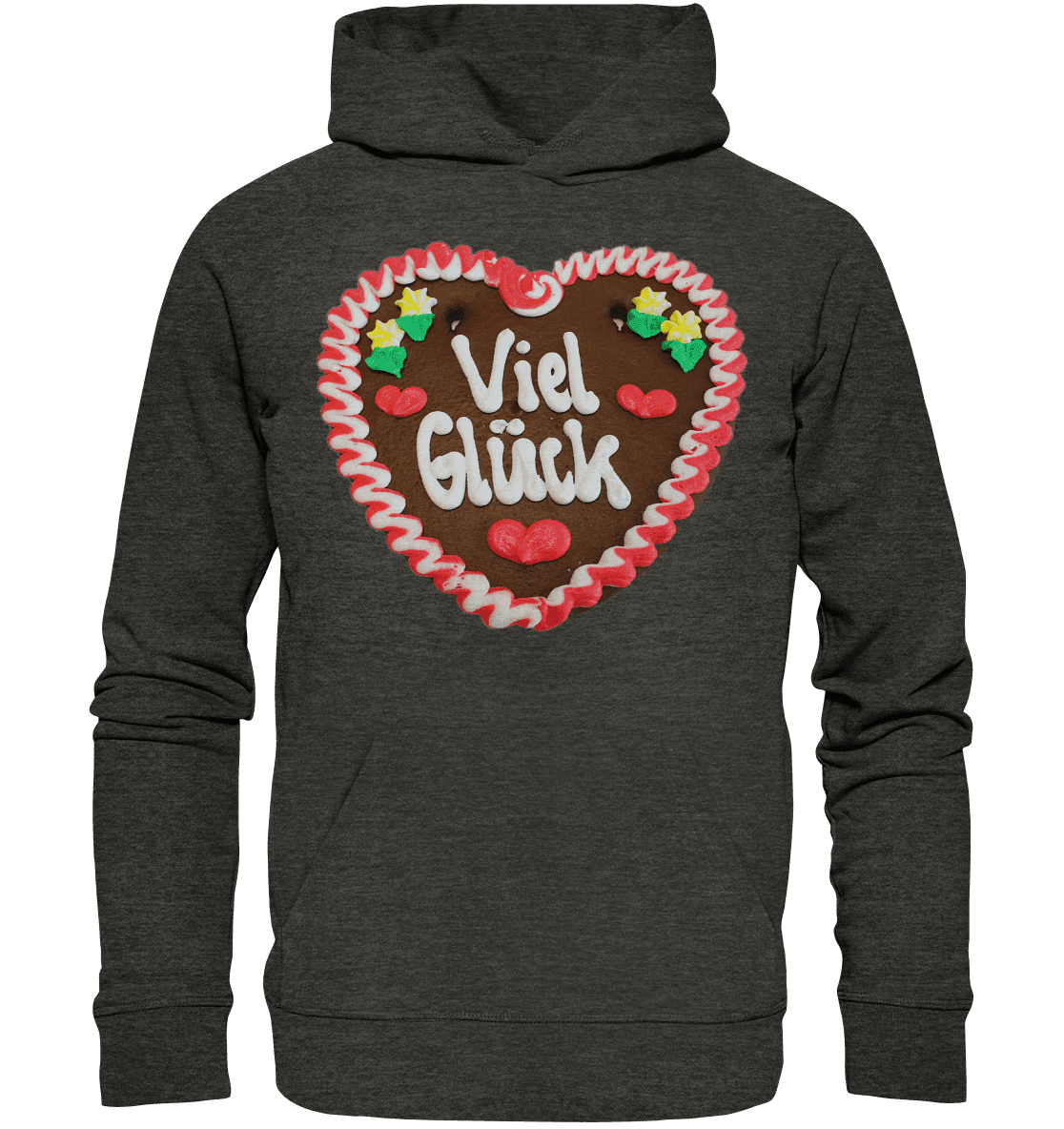 Lebkuchenherz Viel Glück - Organic Basic Hoodie - Online Kaufhaus München