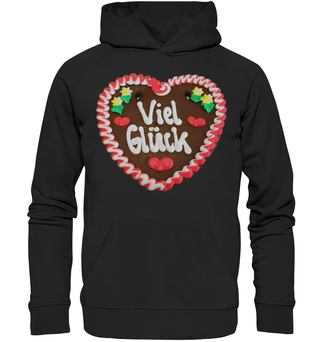 Lebkuchenherz Viel Glück - Organic Basic Hoodie - Online Kaufhaus München