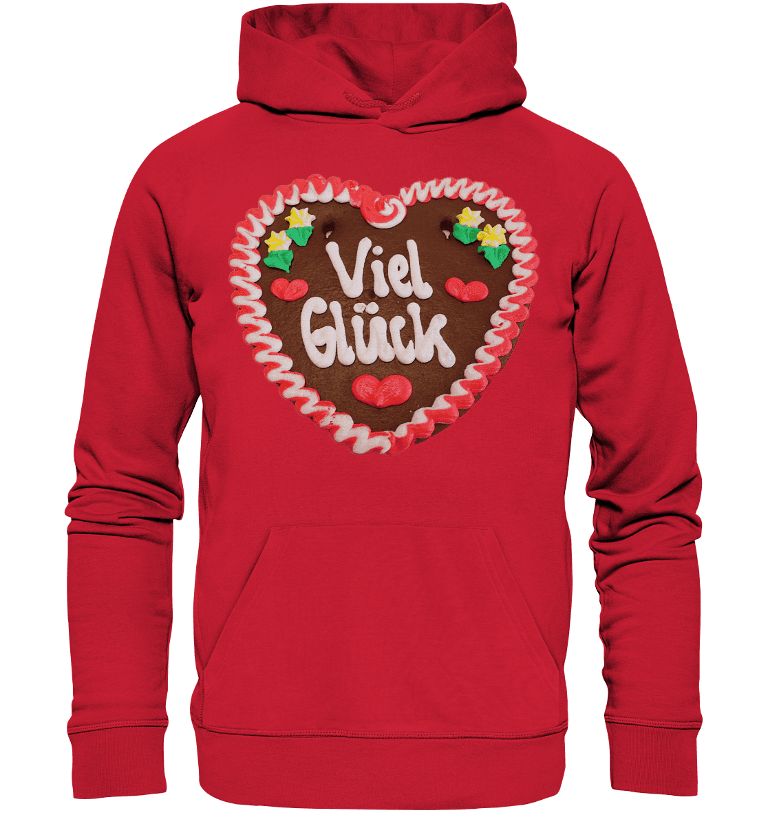 Lebkuchenherz Viel Glück - Organic Basic Hoodie - Online Kaufhaus München