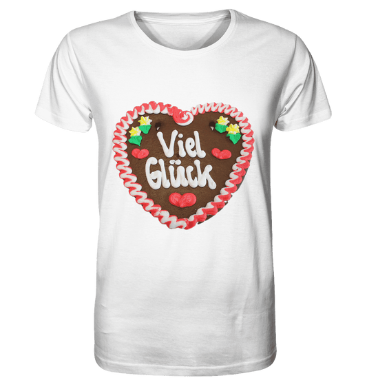 Lebkuchenherz Viel Glück - Organic Basic Shirt - Online Kaufhaus München