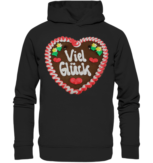 Lebkuchenherz Viel Glück - Organic Fashion Hoodie - Online Kaufhaus München