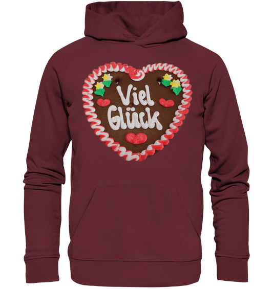 Lebkuchenherz Viel Glück - Organic Hoodie - Online Kaufhaus München