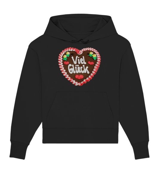 Lebkuchenherz Viel Glück - Organic Oversize Hoodie - Online Kaufhaus München