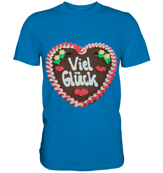 Lebkuchenherz Viel Glück - Premium Shirt - Online Kaufhaus München