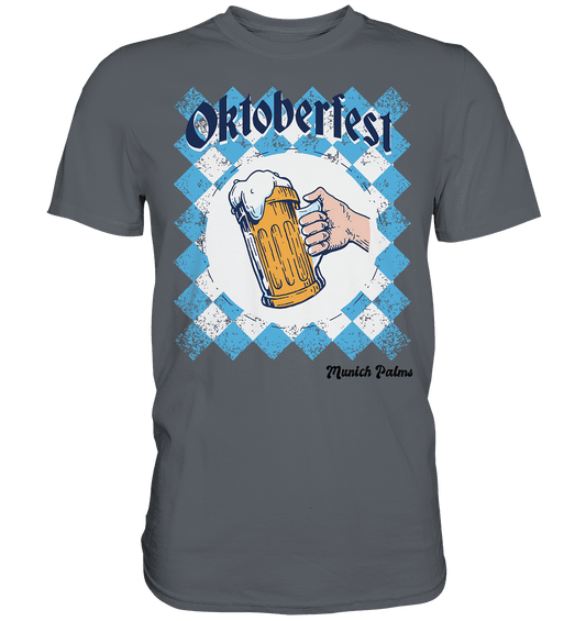 Oktoberfest Maßkrug in bayrischer Raute Design by Munich Palms - Classic Shirt - Online Kaufhaus München