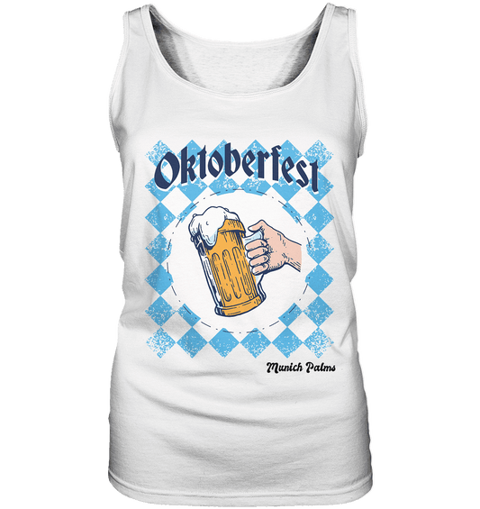 Oktoberfest Maßkrug in bayrischer Raute Design by Munich Palms - Ladies Tank-Top - Online Kaufhaus München