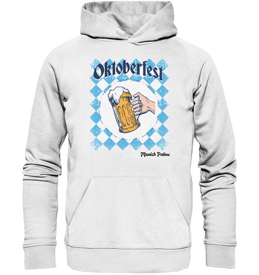 Oktoberfest Maßkrug in bayrischer Raute Design by Munich Palms - Organic Basic Hoodie - Online Kaufhaus München