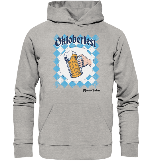 Oktoberfest Maßkrug in bayrischer Raute Design by Munich Palms - Organic Hoodie - Online Kaufhaus München