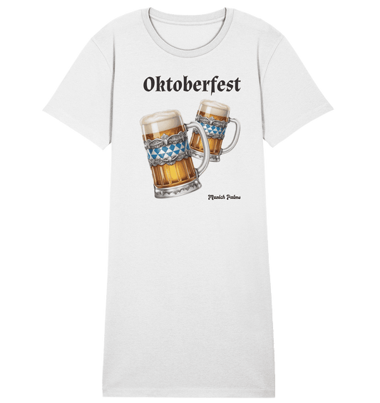 Oktoberfest Maßkrüge mit bayrischer Raute Design by Munich Palms - Ladies Organic Shirt Dress - Online Kaufhaus München