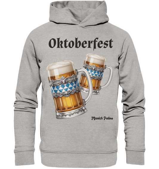 Oktoberfest Maßkrüge mit bayrischer Raute Design by Munich Palms - Organic Fashion Hoodie - Online Kaufhaus München