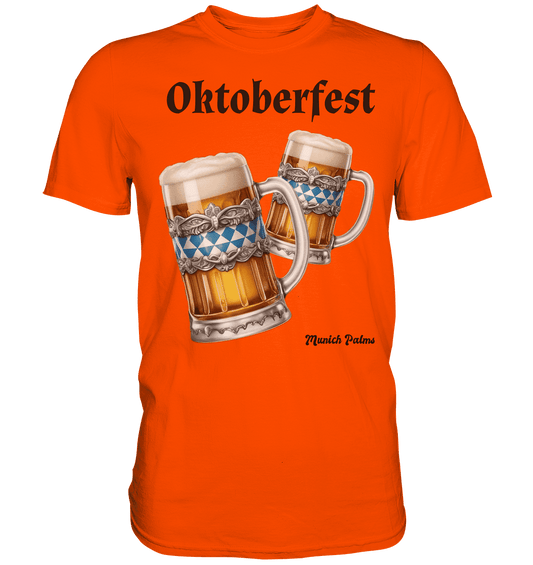 Oktoberfest Maßkrüge mit bayrischer Raute Design by Munich Palms - Premium Shirt - Online Kaufhaus München