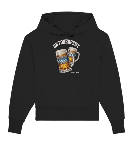 Oktoberfest Maßkrüge mit bayrisches Design by Munich Palms - Organic Oversize Hoodie - Online Kaufhaus München