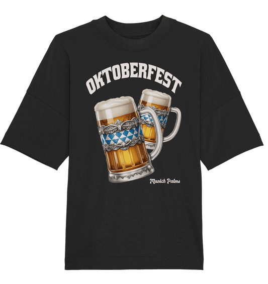 Oktoberfest Maßkrüge mit bayrisches Design by Munich Palms - Organic Oversize Shirt - Online Kaufhaus München