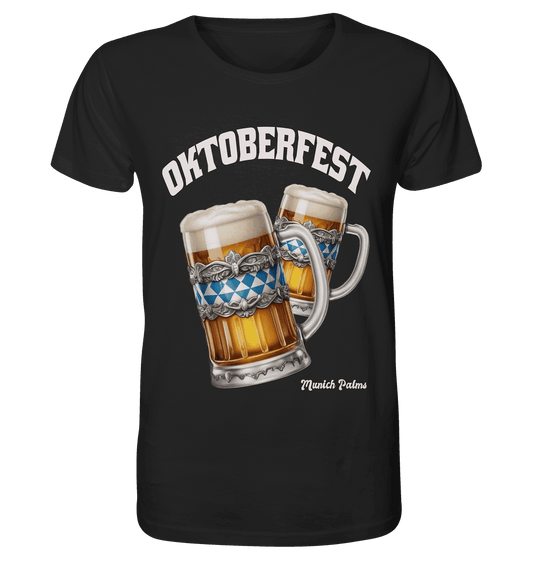 Oktoberfest Maßkrüge mit bayrisches Design by Munich Palms - Organic Shirt - Online Kaufhaus München